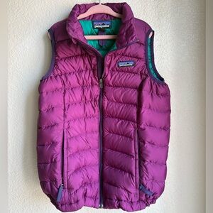 PATAGONIA Girls Puffer Vest Feather Down Purple Size 7/8